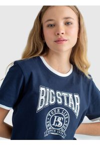 Big-Star - Koszulka dziewczęca o krótkim fasonie granatowa Serena 403/ Szortencja 403. Kolor: niebieski. Materiał: dzianina. Długość: krótkie. Wzór: nadruk. Sezon: lato. Styl: retro, młodzieżowy, elegancki, wakacyjny #4