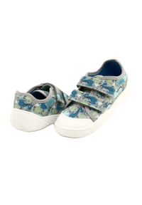 Befado obuwie dziecięce 907P156 Dino niebieskie szare zielone. Kolor: zielony, szary, niebieski, wielokolorowy. Materiał: bawełna, materiał. Sezon: lato #5