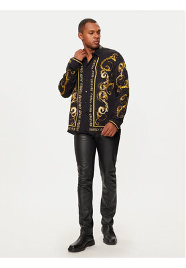 Versace Jeans Couture Koszula 77GAL2RC Czarny Regular Fit. Kolor: czarny. Materiał: wiskoza