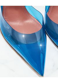 AMINA MUADDI - Niebieskie szpilki Holli Glass Blue. Zapięcie: pasek. Kolor: niebieski. Obcas: na szpilce. Wysokość obcasa: średni #4
