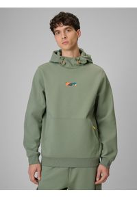 4f - 4F Bluza dresowa regular z kapturem męska - khaki XXL. Okazja: na co dzień. Typ kołnierza: kaptur. Kolor: oliwkowy, brązowy, wielokolorowy. Materiał: dresówka. Styl: casual, sportowy #1