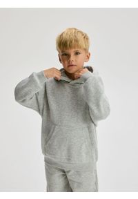 Reserved - Bluza oversize z kapturem - jasnoszary. Typ kołnierza: kaptur. Kolor: szary. Materiał: bawełna, dzianina