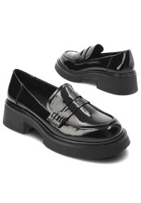 Czarne Mokasyny S.Barski Eleganckie Obuwie Damskie. Wysokość cholewki: za kolano. Kolor: czarny. Materiał: materiał. Styl: elegancki #5