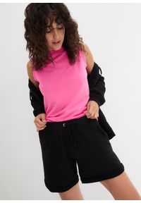 bonprix - Szorty dresowe z czystej bawełny. Kolor: czarny. Materiał: bawełna, dresówka #2