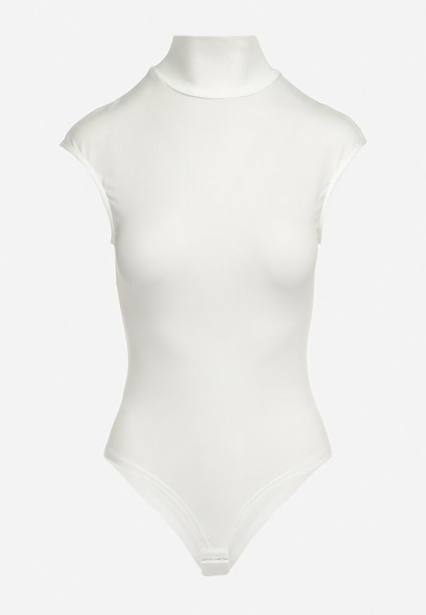 Born2be - Białe Body bez Rękawów z Golfem Vireases. Typ kołnierza: golf. Kolor: biały. Długość rękawa: bez rękawów. Styl: elegancki