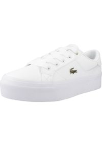 Tenisówki Lacoste Model Ziane Kolor Biały. Kolor: żółty, biały, wielokolorowy. Obcas: na platformie