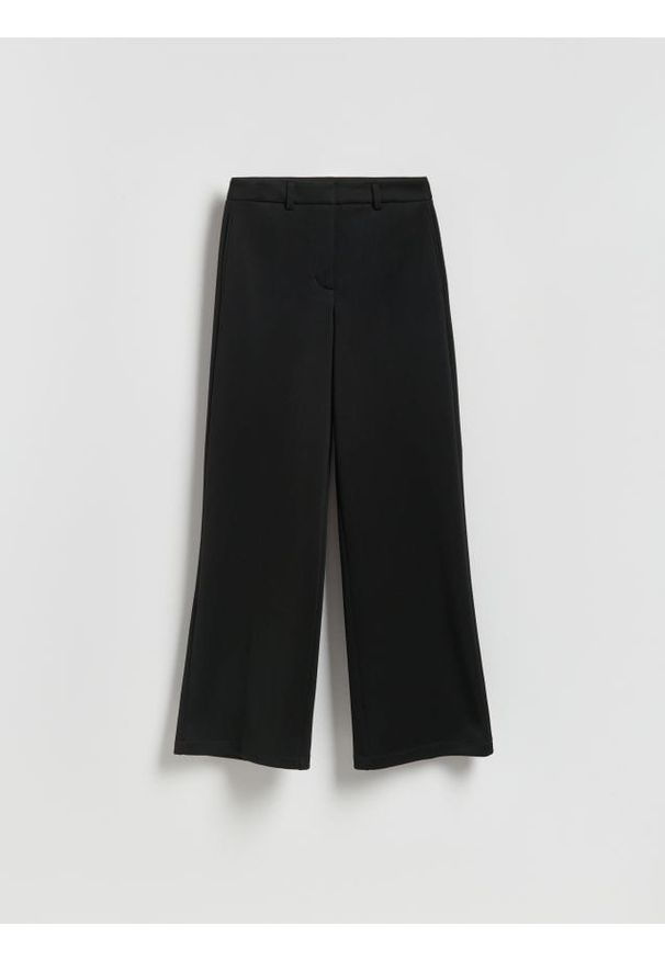 Reserved - Luźne spodnie z wiskozą - czarny. Kolor: czarny. Materiał: wiskoza