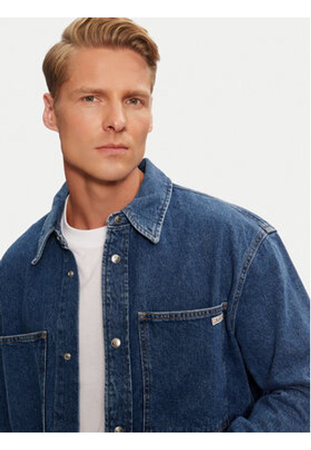 Calvin Klein Jeans Koszula jeansowa J30J326836 Niebieski Regular Fit. Kolor: niebieski. Materiał: bawełna