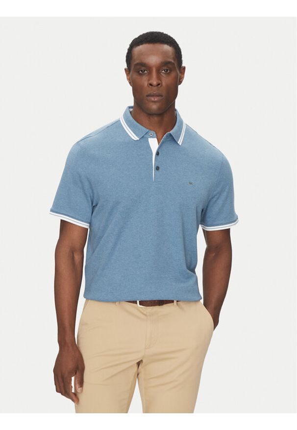 Michael Kors Polo CS2512720B Niebieski Regular Fit. Typ kołnierza: polo. Kolor: niebieski. Materiał: bawełna