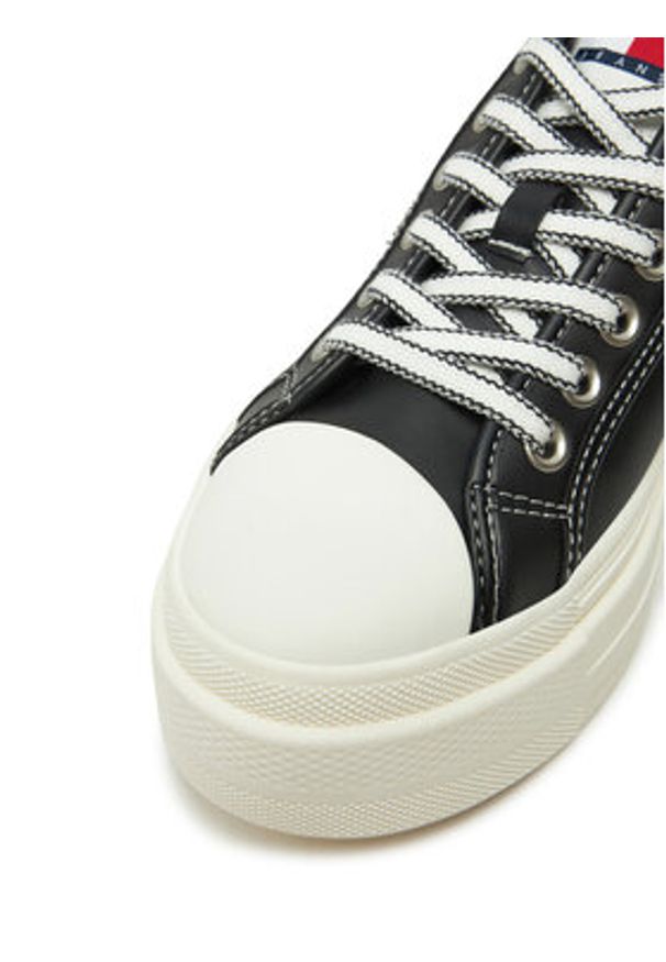 Tommy Jeans Trampki Foxing EN0EN02714 Czarny. Kolor: czarny. Materiał: skóra