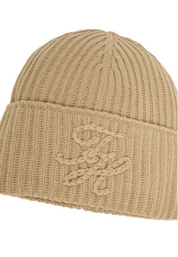 TOMMY HILFIGER - Tommy Hilfiger Czapka Th Elevated Script AW0AW17777 Beżowy. Kolor: beżowy. Materiał: wełna