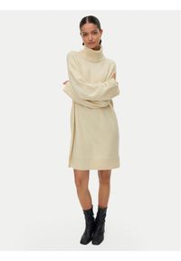 Vero Moda Sukienka dzianinowa Aquarius 10331900 Beżowy Regular Fit. Kolor: beżowy. Materiał: syntetyk