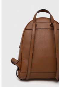 MICHAEL Michael Kors plecak skórzany damski kolor brązowy mały gładki. Kolor: brązowy. Materiał: skóra. Wzór: gładki #5