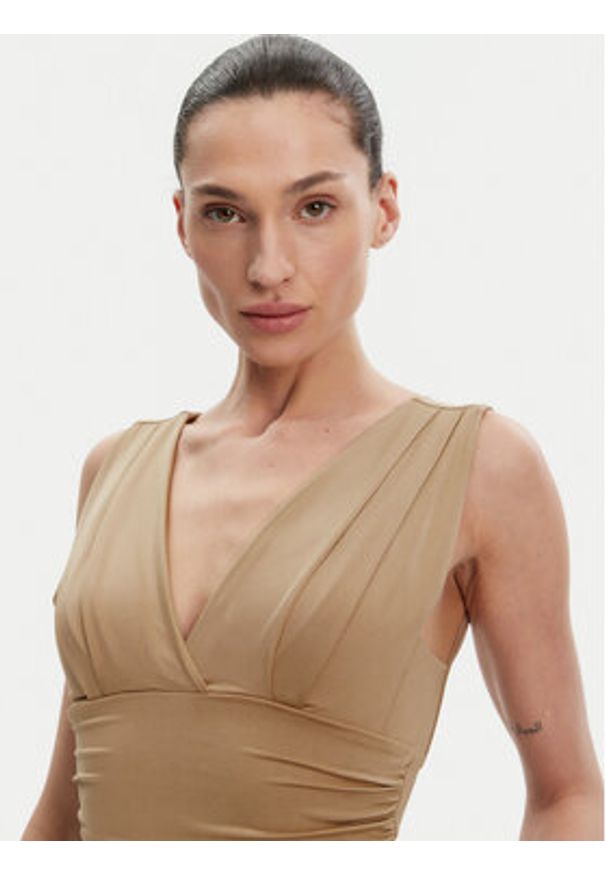 ACCESS FASHION Body 53-2223-391 Beżowy Slim Fit. Kolor: beżowy. Materiał: syntetyk