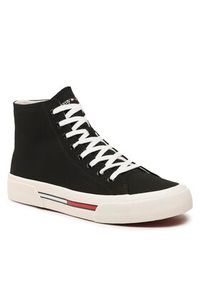 Tommy Jeans Sneakersy Mid Canvas Color EM0EM01157 Czarny. Kolor: czarny. Materiał: materiał