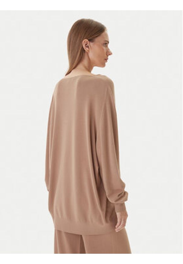 Kontatto Sweter 3M0815C Beżowy Relaxed Fit. Kolor: beżowy. Materiał: syntetyk