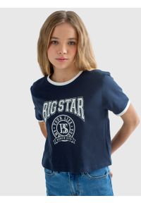 Big-Star - Koszulka dziewczęca o krótkim fasonie granatowa Serena 403/ Szortencja 403. Kolor: niebieski. Materiał: dzianina. Długość: krótkie. Wzór: nadruk. Sezon: lato. Styl: retro, młodzieżowy, elegancki, wakacyjny #5