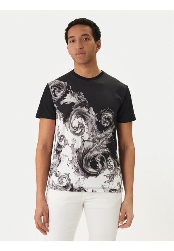 Versace Jeans Couture T-Shirt 80GAH6SB JS541 Czarny Slim Fit. Kolor: czarny. Materiał: bawełna