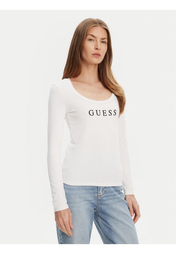 Guess Bluzka O5RI00 KBBU1 Biały Regular Fit. Kolor: biały. Materiał: bawełna