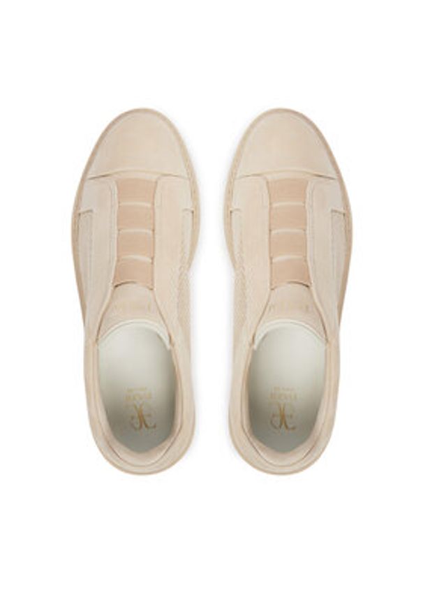 Fabi Sneakersy FU1326.A02ZIPCVG051 Écru. Kolor: kremowy. Materiał: skóra, zamsz