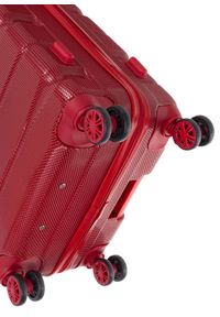 Ochnik - Komplet walizek na kółkach 19'/24'/28'. Kolor: czerwony. Materiał: materiał, poliester, guma #5
