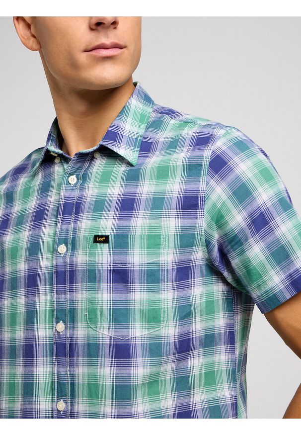 Lee - LEE MĘSKA KOSZULA LEE LEE BUTTON DOWN SS DANDY GREEN 112349961. Typ kołnierza: button down