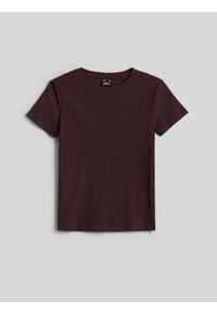 4f - 4F T-shirt slim z prążkowanej dzianiny damski - brązowy XS. Okazja: na co dzień. Kolor: brązowy. Materiał: prążkowany, dzianina. Styl: elegancki, casual #1