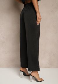 Renee - Czarne Spodnie High Waist o Eleganckim Fasonie z Prostą Nogawką Jenarwena. Okazja: na spotkanie biznesowe. Stan: podwyższony. Kolor: czarny. Styl: elegancki #4