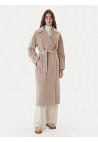 Weekend Max Mara Płaszcz wełniany Tempera 2525016082 Beżowy Regular Fit. Kolor: beżowy. Materiał: wełna