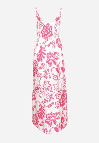 Born2be - Fuksjowa Sukienka na Regulowanych Ramiączkach z Gumkami na Plecach Ściągana Troczkiem Harnela. Okazja: na co dzień. Kolor: różowy. Długość rękawa: na ramiączkach. Typ sukienki: proste. Styl: elegancki, casual, klasyczny #4