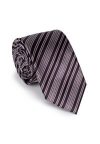 Wittchen - Krawat z jedwabiu we wzory szaro-fioletowy. Kolor: wielokolorowy, szary, fioletowy. Materiał: jedwab. Wzór: gładki. Styl: elegancki