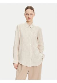 TOMMY HILFIGER - Tommy Hilfiger Koszula WW0WW44679 Beżowy Relaxed Fit. Kolor: beżowy. Materiał: len