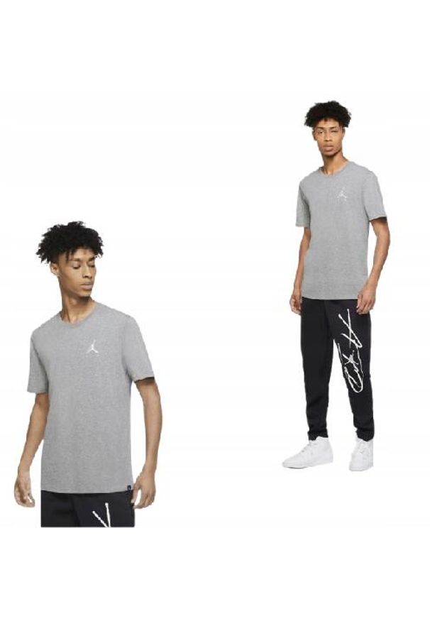 Jordan - Koszulka Męska Nike Mj Jumpman Air Embroidered Tee. Kolor: szary