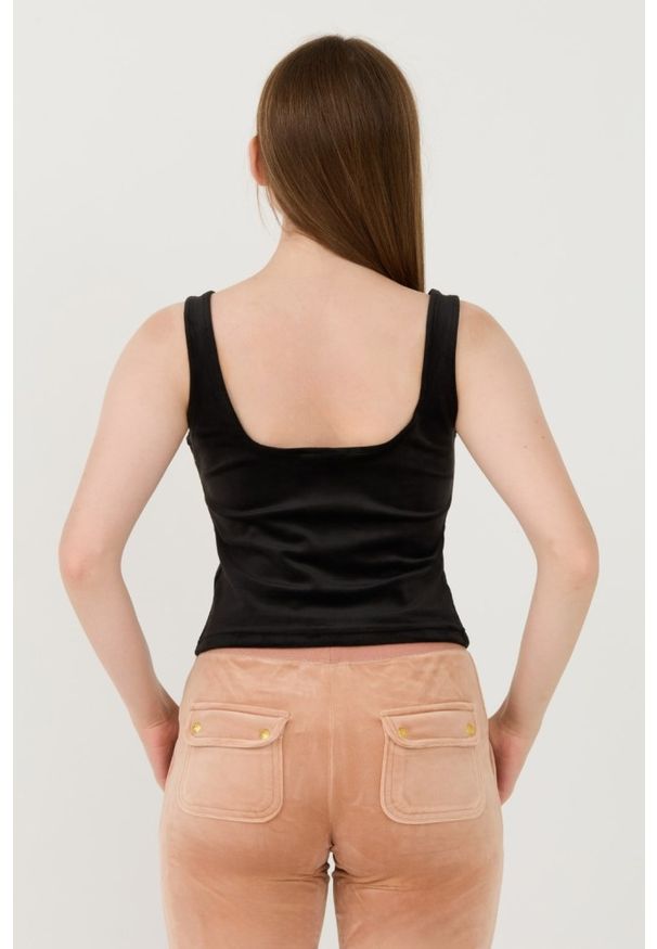 Juicy Couture - JUICY COUTURE Czarny damski top Bromley, Rozmiar S. Kolor: czarny