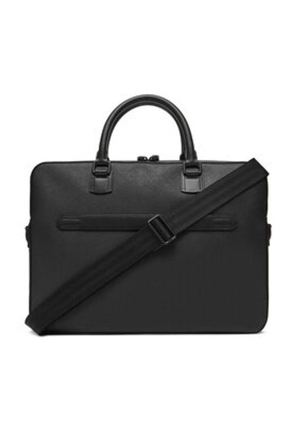 TOMMY HILFIGER - Tommy Hilfiger Torba na laptopa Th Business Leather Comp Bag AM0AM13214 Czarny. Kolor: czarny. Materiał: skóra