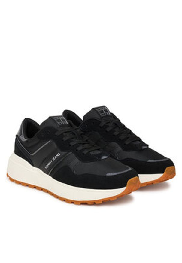 Tommy Jeans Sneakersy Tjw Cleated Runner EN0EN02861 Czarny. Kolor: czarny. Materiał: zamsz, skóra