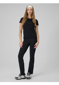 4f - 4F T-shirt slim gładki damski - czarny XXL. Okazja: na co dzień. Kolor: czarny. Materiał: bawełna, materiał. Długość: długie. Wzór: gładki. Styl: klasyczny, casual #2