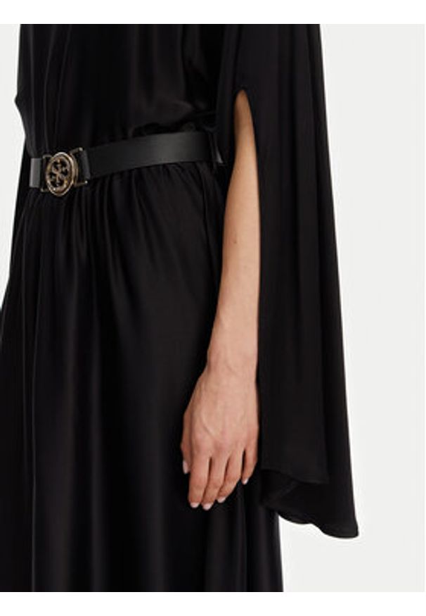 Guess Sukienka wieczorowa W5PK1L WHHB0 Czarny Regular Fit. Kolor: czarny. Materiał: satyna, wiskoza. Styl: wizytowy
