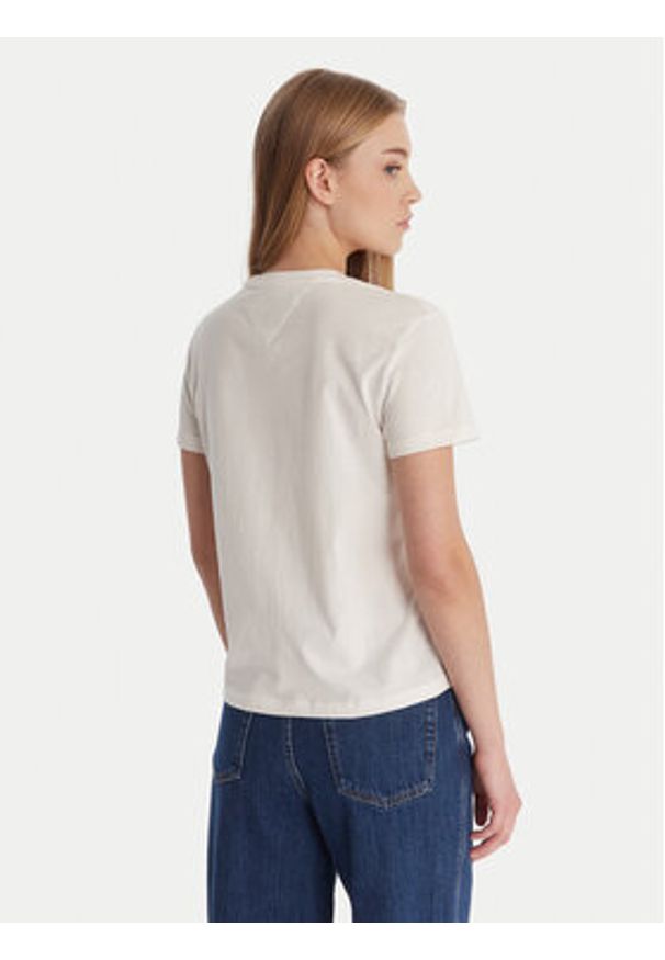 Tommy Jeans T-Shirt Essential DW0DW21842 Biały Regular Fit. Kolor: biały. Materiał: bawełna