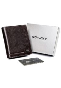 ROVICKY - Portfel skórzany Rovicky PC-106-BAR-6477 brązowy. Kolor: brązowy. Materiał: skóra