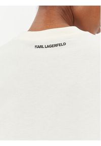 Karl Lagerfeld - KARL LAGERFELD T-Shirt 241W1702 Biały Relaxed Fit. Typ kołnierza: dekolt w karo. Kolor: biały. Materiał: bawełna