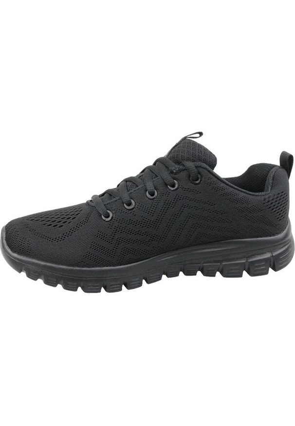 skechers - Adidasy Skechers Get Connected, Kobiety. Kolor: czarny. Materiał: materiał, tkanina, syntetyk. Sport: turystyka piesza