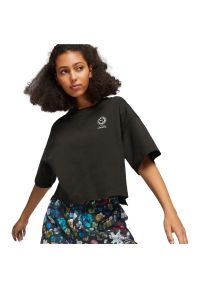 Podkoszulek Puma X Liberty Graphic Tee, Kobiety. Kolor: czarny. Materiał: materiał, bawełna