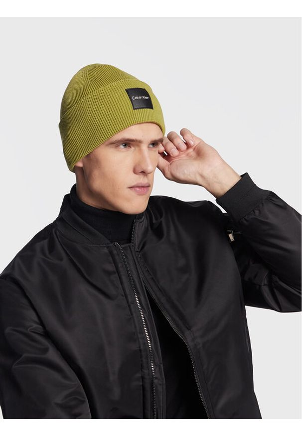 Calvin Klein Czapka K50K509682 Zielony. Kolor: zielony. Materiał: materiał, bawełna
