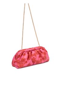 Kazar - Różowa torebka pouch bag w kwiaty. Kolor: różowy. Wzór: kwiaty. Materiał: skórzane. Rodzaj torebki: do ręki #6