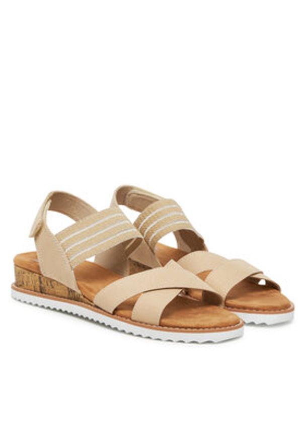 skechers - Skechers Sandały BOBS Desert Kiss-Shore Enough 114130/NAT Beżowy. Kolor: beżowy. Materiał: materiał