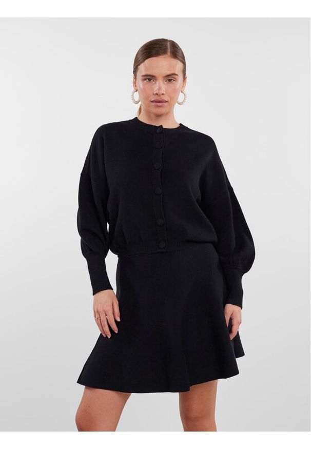 YAS Kardigan 26030699 Czarny Regular Fit. Kolor: czarny. Materiał: wiskoza