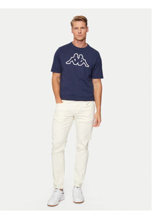 Kappa T-Shirt Logo Korpo Cromen 303HZ70 Granatowy Regular Fit. Kolor: niebieski. Materiał: bawełna