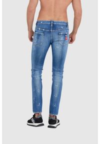 DSQUARED2 Niebieskie jeansy medium bleached spots wash cool guy. Kolor: niebieski