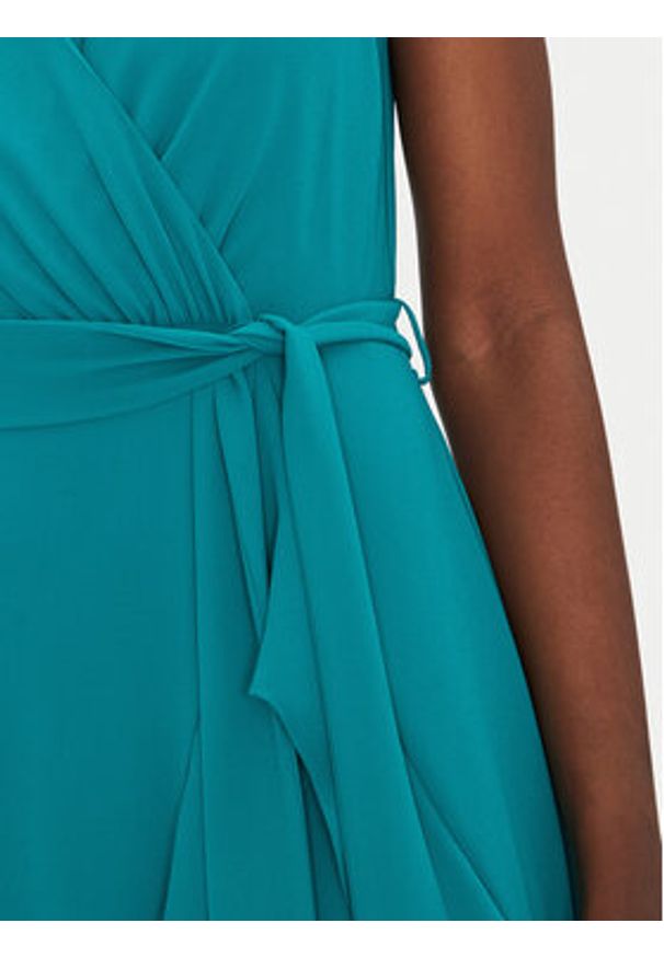 Morgan Sukienka koktajlowa 241-ROSVAL M Turkusowy Regular Fit. Kolor: turkusowy. Materiał: syntetyk. Styl: wizytowy